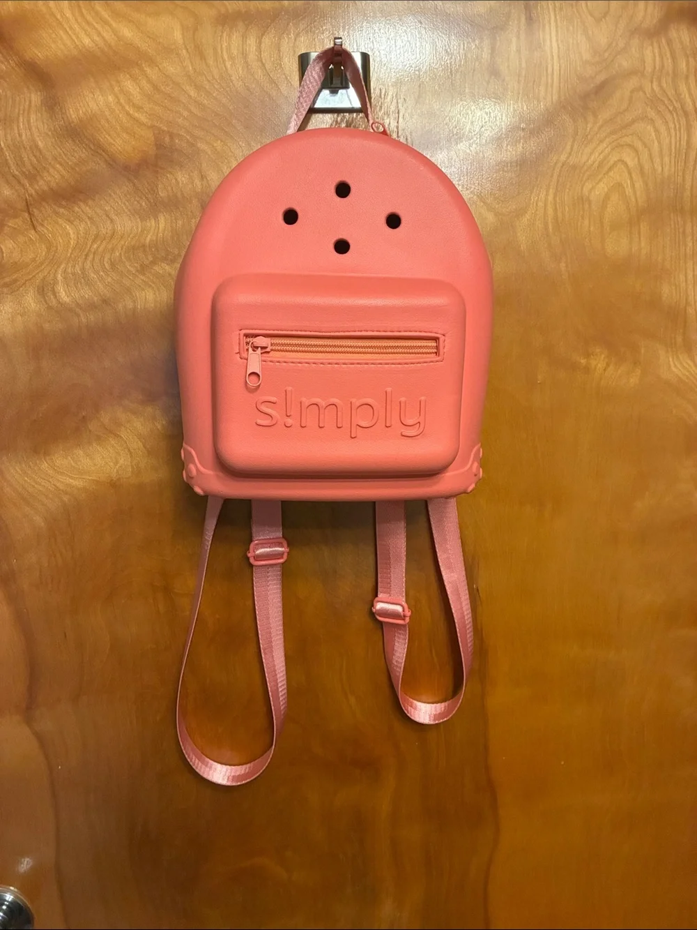 SIMPLY SOUTHERN. Hard shell pink Mini Backpack. Ventilation holes. NWOT